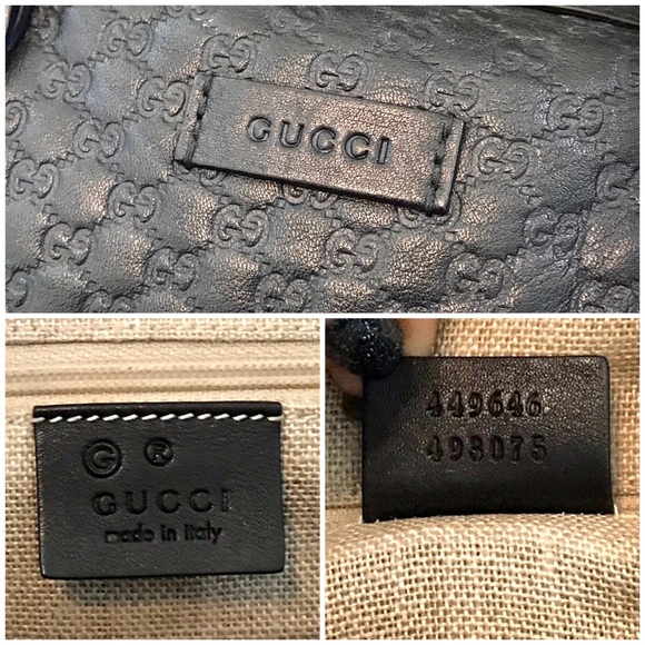 👑✅PRICE FIRM✅NO OFFERS SUPER SALE!! AUTHENTIC Gucci Black Guccissima Bag - Picture 4 of 15